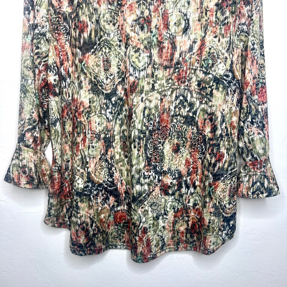 Ruby Rd. Multicolored Top, Green, Gray, Orange - image 8